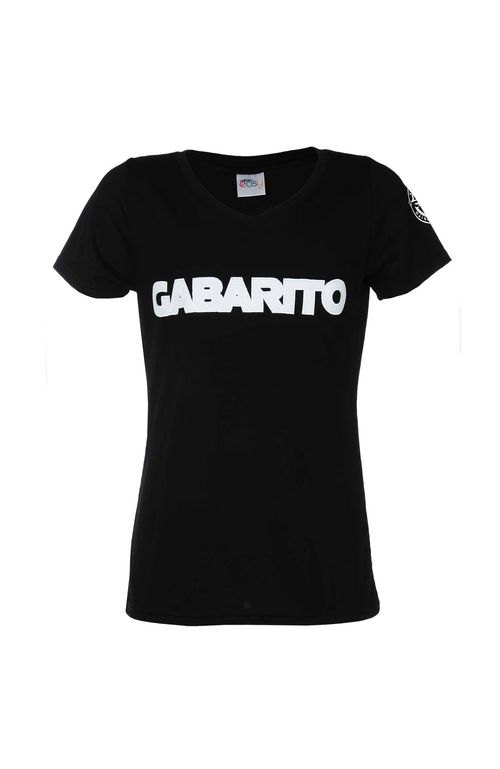 Camiseta Gabarito Baby Look Termocolante Fund II e Médio Preta
